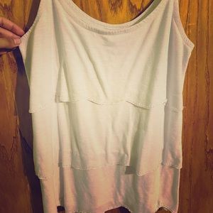 Scalloped white tank
